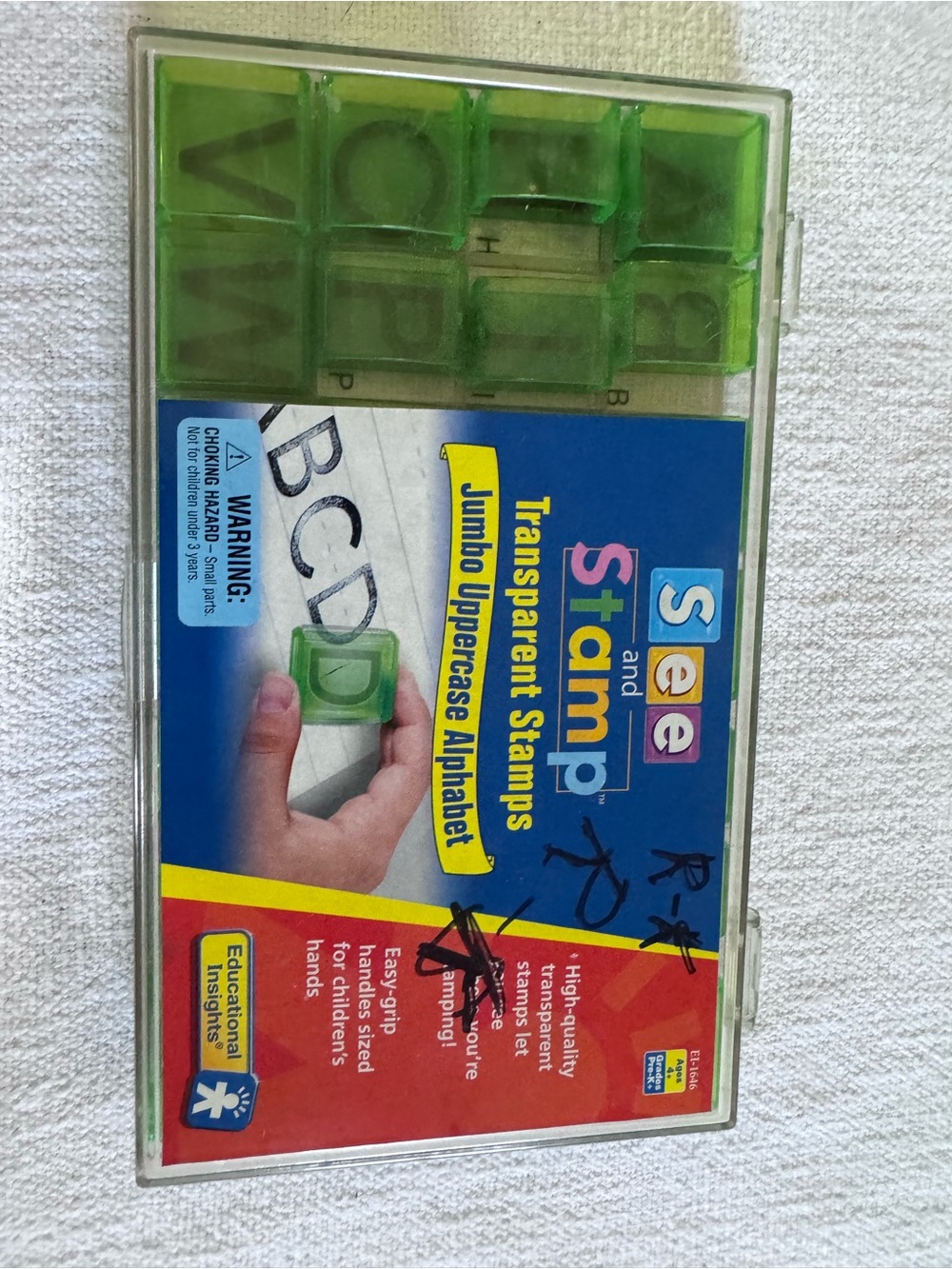 Educational Insights® See and Stamp™ Jumbo Uppercase Alphabet Transparent Stamps